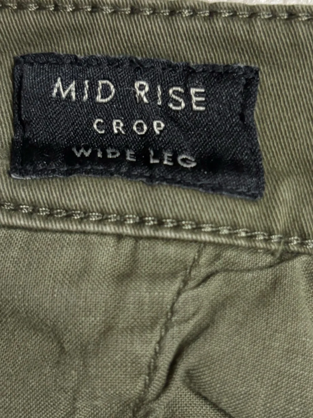 NWOT Lucky Brand Women’s Mid-Rise Crop Wide Leg Pants Size 12/31 Olive Green